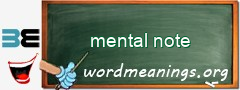 WordMeaning blackboard for mental note